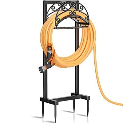 China Anti-Corrosion Heavy Duty Metal Hose Holder,Detachable Hose Rack,Garden Hose Storage for Freestanding Water Hose Holder. for sale