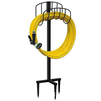 China Anti-Corrosion Metal Detachable Hose Hanger Free Standing Pipe Outdoor Garden Storage Hanger Outside Garden Hose Holder for sale