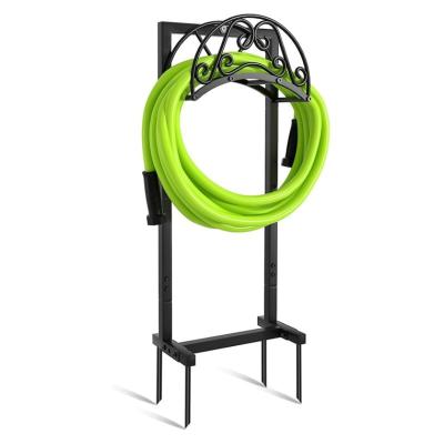 China Anti-Corrosion Detachable Water Hose Stand Thicker Heavy Duty Water Hose Holder Reels Garden Hose Storage with Hanger Hooks for sale