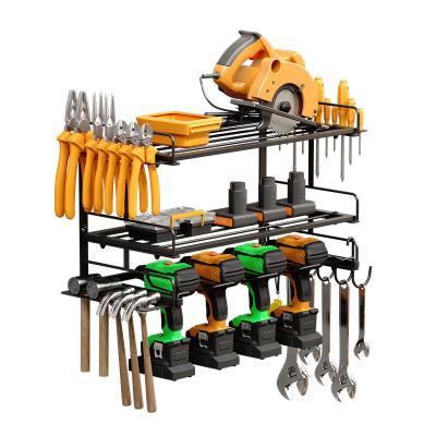 China Behind Doors/On Walls Power Tool Organizer Wall Mount  Metal Garage Tool Organizer Storage for Cordless Drill Rack Tool Organizer for Garage Workshop for sale