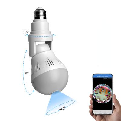 China Human Motion Tracking 360 Panoramic Camera Bulb 5MP Home Security Video Surveillance Fisheye Lamp Two Way Audio Wifi Camera Panoramic Night Vision Wifi Camera for sale