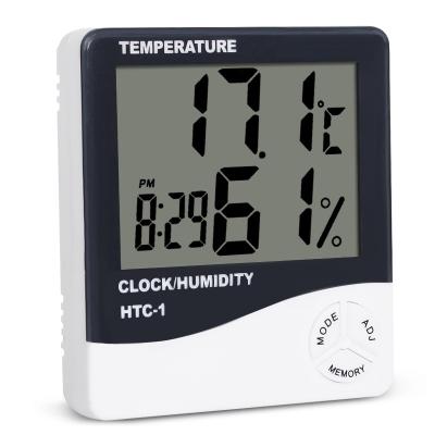 China Indoor Room LCD Temperature Humidity Meter Digital Thermometer Hygrometer Weather Station Electronic Alarm Clock 0920 for sale