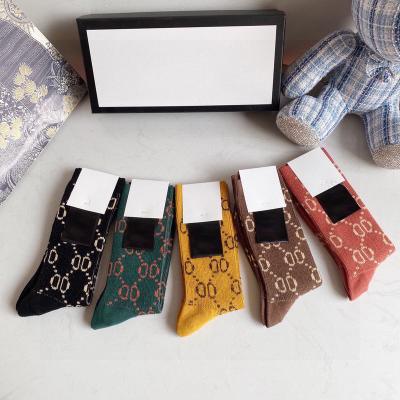 China Wholesale Price Designer Socks Famous Brand Logo QUICK DRY Luxury GG Socks With Boxes High Fashion Brand Double G Luxury Women Socks Long for sale