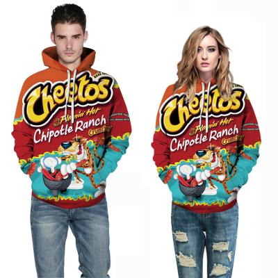 China Breathable Wholesale Digital Printed Snacks Men And Women Hoodies Fashion Unisex Couples Hoodie for sale