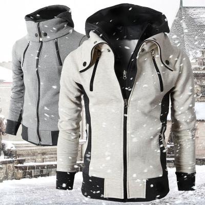 China Windproof Mens Quilting Outdoor Hoodie Men's Hooded Thick Anorak Jacket With Zipper for sale