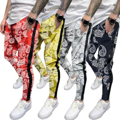 China 2021 Anti-wrinkle cargo pants 3d printed straight drawstring slim fit pants slimming mens pants wholesale mens trousers for sale