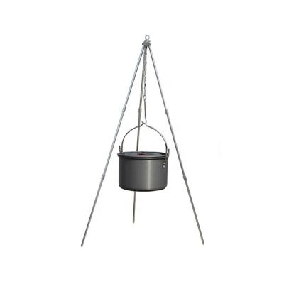 China 3 Section Folding Outdoor Aluminum Camping Cooking Tripod for sale