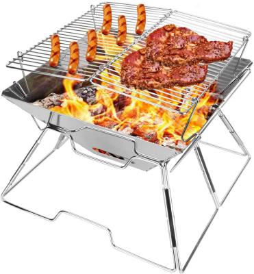 China Lightweight and easy to carry stainless steel folding campfire grill for outdoor BBQ camping fire pit for sale