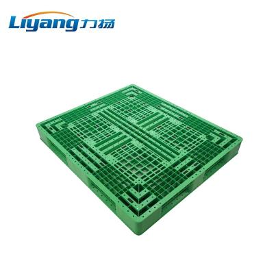 China Large Single Faced Heavy Duty Plastic Pallet Pallet HDPE Rack Double Faced Plastic Pallet 1.5 Ton Rack Load 6 Runners for sale