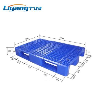 China Liyang HDPE Euro Double Face Heavy Duty Green Stackable Warehouse Plant Single Faced Industrial Blue Red Plastic Pallet Storage for sale