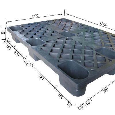 China Single Faced Warehouse Storage Nine Feet China Bottom Price Plastic Pallet 1200*800*140mm Manufacturer for sale