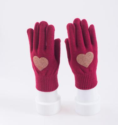 China Comfortable And Soft Multicolor Custom Size Logo Winter Warm Color Gloves Knitted Cotton Gloves for sale