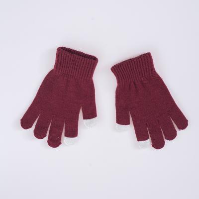 China Factory direct sales comfortable and soft knitted touch screen gloves winter knitted touch screen gloves warm solid color for sale