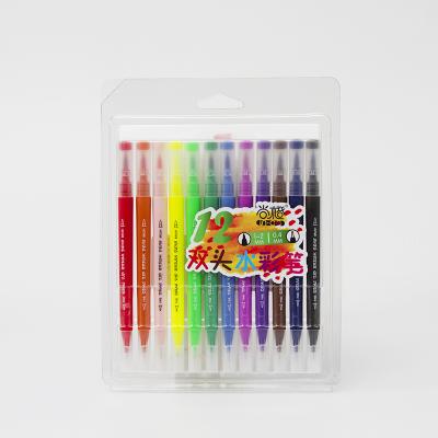 China Art Markers Dual Tips Coloring Brush Fineliner Color Drawing Pens, 12/24/36 Colors for sale