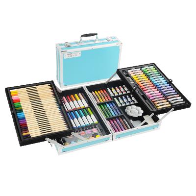 China Educational DIY Coloring 132 Pieces Art Set, Set, Aluminum Alloy Art Box and Drawing Kit for Kids for sale