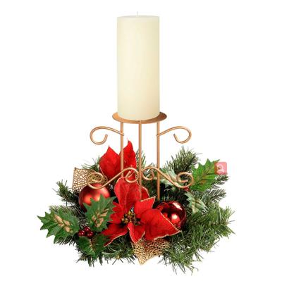 China Metal+plastic Christmas Tree With Pillar Candle Holder Decoration Table Christmas Candle Decoration Home for sale