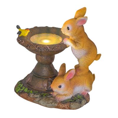 China Garden Solar Resin LED Outdoor Light Waterproof Resin Rabbit Garden Light for sale