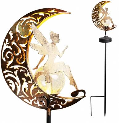 China Garden Garden Lighting on Solar Powered Moon Stake with Angel for sale