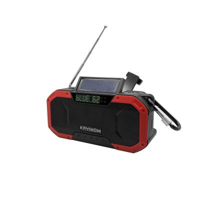 China FM Digital Portable Flashlight Digital Display Digital Display Power Bank 5000mAh Radio KAYINOW D580F Solar Charging Radio Speaker for sale