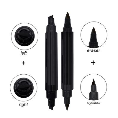 China 100% Authentic Waterproof Patented No Logo Private Label Eyeliner Double Head Makeup Eraser Pen Eyeliner for sale