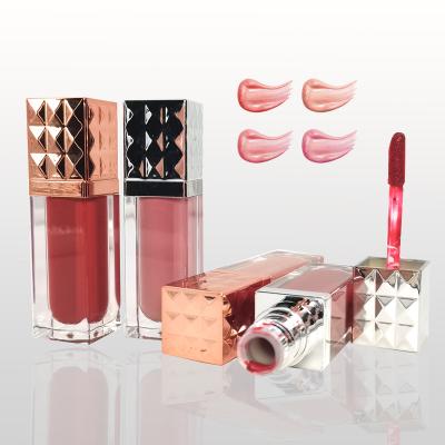 China Vegan New High Gloss Waterproof Pigment Moisturizing Nude Dropping Lip Gloss Private Label LipCream Liquid Container for sale