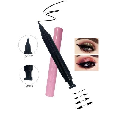 China 2022 waterproof make up flew 2 in 1 stamp eyeliner waterproof eyeliner long lasting stamp eyeliner with free packing for sale