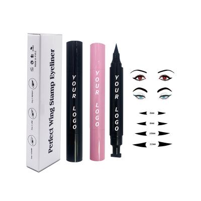 China Waterproof Quick Dry Stamp Eye Liner Waterproof Long Lasting Stamp Eyeliner Make Up Winged 2 in 1 Stamp Eyeliner for sale