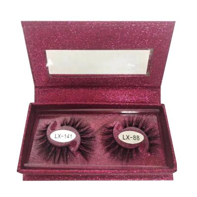 China Wholesale OEM Private Label 25mm 3D 5D Long Natural Mink Lashes Free Sample Customized Boxes Eye Lash Extension for sale