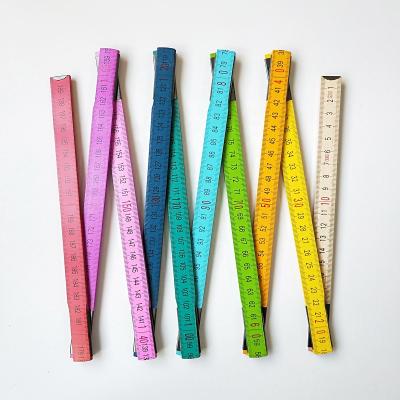 China Colorful Wooden Folding Ruler Construction Gift 2 Meters for sale