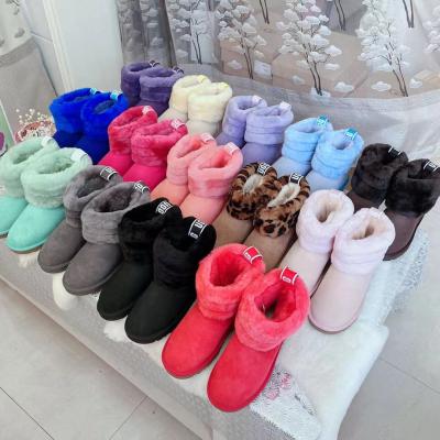 China Fashion Trend Drop Shipping 2021 New Little Girl Kids Adult Children Designer Waterproof Wholesale Fur Winter Snow Boots Women Snow Boots for sale