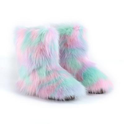 China New Style Autumn And Winter Women'S New Style Anti-slippery Mid-tube Plush Fur Women's Fur Outdoor Non-slip Snow Boots 'Shoes Boots for sale