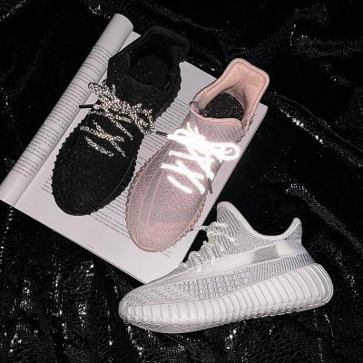 China Lightweight Yeezy 2021 350 Mesh Breathable Running Shoes Women Style Sports White Walking Shoes New Sneakers Gypsophila Soft Bottom for sale