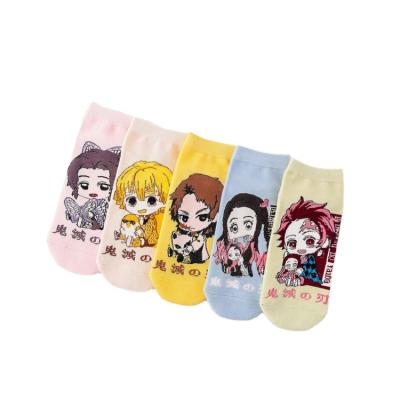 China New Wholesale Antibacterial Women's Cotton Socks Cartoon Cat Breathable Straight Ankle Boat Animal Non Slip Socks for sale