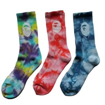 China Football Tie Antibacterial Custom Dye Knocks Logo Printed Cotton Sport Knee Socks for sale