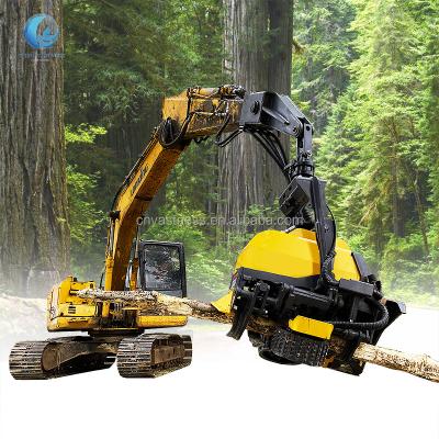 China Log Log Harvester Automatic Head Hydraulic Log Tree Cutting Machine Large Logging Equipment With Grab Log Grab Saw for sale