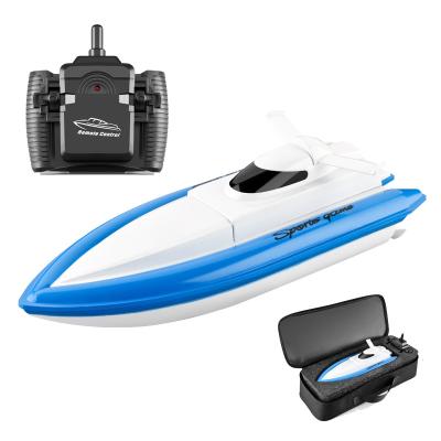 China Hot Sales Cheapest ABS Radio Control Boat Boy Toys With Bait High Speed ​​Boat Handbag RC Remote Control Packing Boat for sale