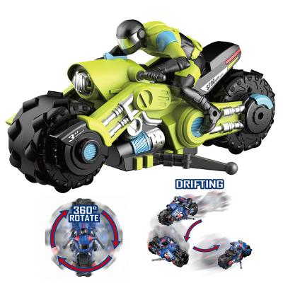 China RC Hobby 2021 New Size 1:10 2.4G Large Drift Motorcycle Remote Control Mecanum Wheel With LED Lights Full Function For Kids for sale