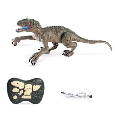 China Dinosaur Remote Control Remote Control Toy For Kids RC Dinosaur Walking Robot With Light And Roar Simulation 2.4Ghz Velocirapto Toys for sale