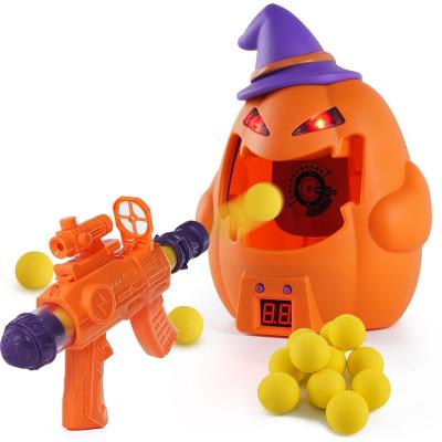 China 2021 Newest Halloween Gift Plastic Shooting Carryover Toys Hit Me Pumpkin Lamp EVA Target Shooting Pneumatic Guns Shooting Game Guns Airsoft Toy for sale