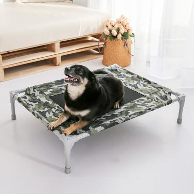 China Detachable Portable Pet Bed Anti Scratch Folding Travel Dog Eco-friendly Comfortable Summer Cooling High Pet Bed for sale