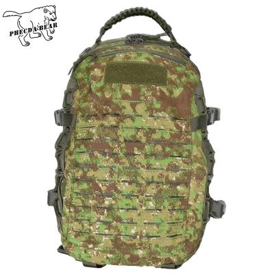 China PHECDA BEAR 1000D laser cut molle system 25l area camouflage wargame EDC waterproof green tactical backpack for sale