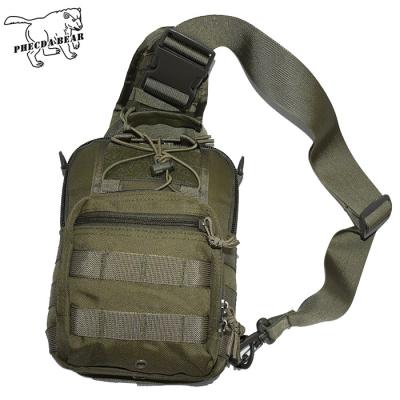 China PHECDA BEAR 1000D Oxford Molle Cross-Body Portable Small Capacity Durable Waterproof Water Repellent System Tactical Chest Bag for sale