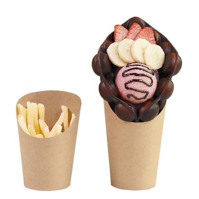 China Customized Recyclable Kwong Wah Factory Manufacture Paper Egg Wffle Paper Cup Bubble Waffle Cup for sale