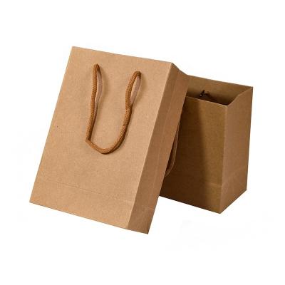 China Custom Biodegradable With Printing Logo Factory Price Takeaway Food Bag Eco-friendly Kraft Paper Bag With Handle for sale