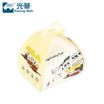 China Recyclable KW220 Customized Korean Style Printed Art Paper Window Cake Box for sale