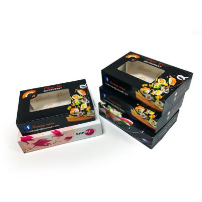 China Wholesale Recyclable Factory Paper Sushi Box Packaging With Window And Sushi Restaurant Takeout Box for sale