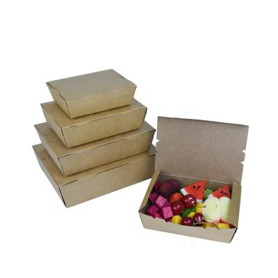 China Eco-friendly Recyclable Custom Design Disposable Food Kraft Packaging Boxes For Food Delivery for sale