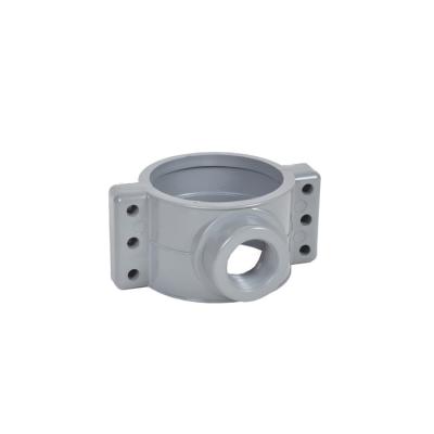 China 100% UPVC Material New PVC-U Pipe Fittings Plastic Saddle Clamp With Valve For Water Supply for sale