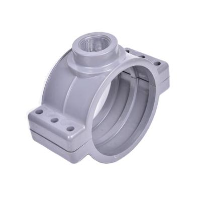 China 100% New PVC-U Material Plastic PVC Pipe Fitting PN10 Saddle Clamp For Water Supply And Irrigation for sale