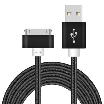 China free shipping 5V 2A nylon braided USB data cable fast charging 30pin i phone 4 data line 4s for sale